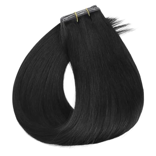 Image of Full Shine Butterfly Weft Hair Extensions Human Hair 26 Inch 100G Off Black | Everyday Long Volume, Double Sided PU Hole Weft, Micro Bead Wear for Women, Natural Styling, Seamless Fit Solution