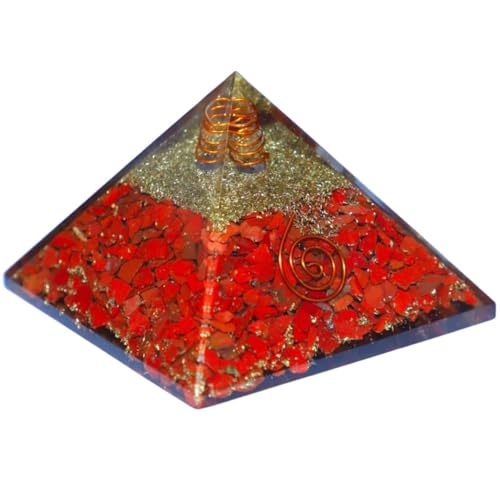 Image of Red Jasper Pyramid | 3-Inch | Large Healing Pyramid for Grounding, Energy Cleansing, and Emotional Stability|Spiritual Decor for Home and Office
