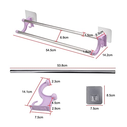 Barre de serviette de salle de bain double en aluminium et acier pliable