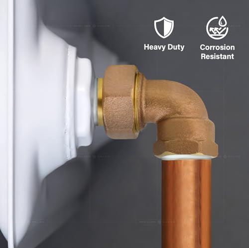 Image of Midline Valve 6I434-5 Elbow Pipe Fitting for Hydronic Heating Applications 1 /2 in. FIP x Male Union Brass (5 Pack)