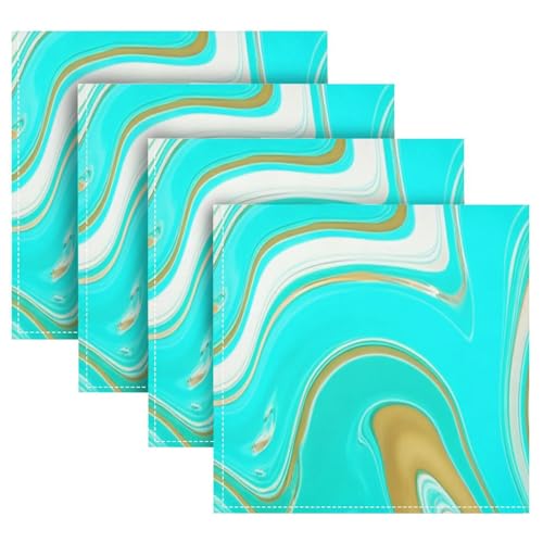 Servilletas de Tela YETTASBIN Turquesa Set x6 50.5x50.5 cm miniatura 5
