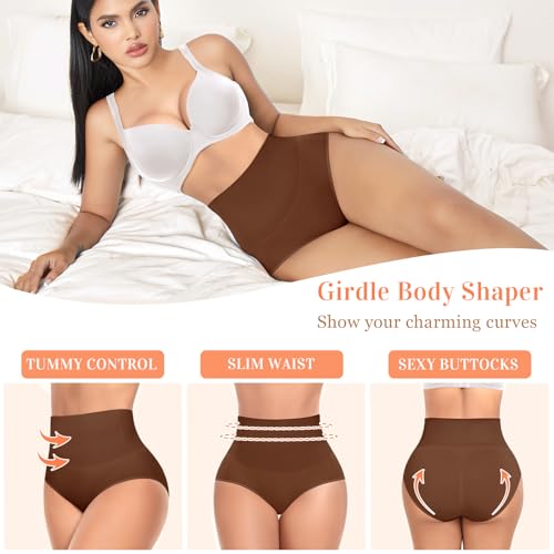 Image of Werena Tummy Control Shapewear for Women High Waisted Body Shaper Panties Slimming Girdle Shaping Briefs