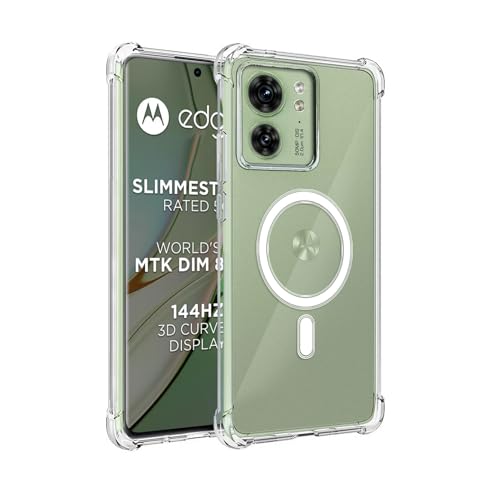 Image of Amazon Brand - Solimo Soft Thermoplastic Polyurethane Wireless Charging Support Back Cover for Motorola Moto Edge 40 5G - Transparent