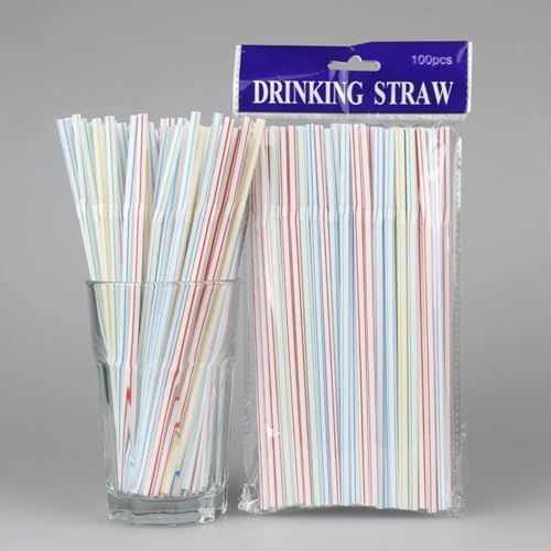 100 pitillos desechables flexibles para bebidas miniatura 3
