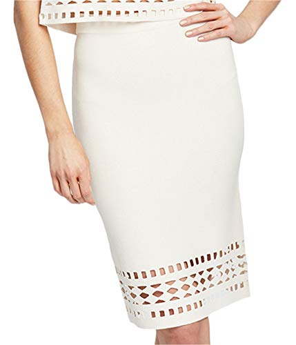 Rachel Roy Womens Cutout Pencil Skirt, Off-White, X-Small
