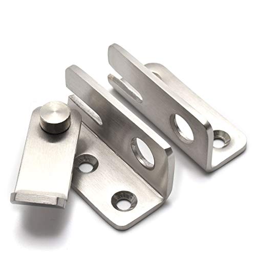 Sdtc Tech Safety Door Latch With Padlock Hole Stainless Steel Flip Gate Latch Lock For Sliding Door/Cabinet Furniture/Bedroom Etc, Brushed Finish(1 Pack L) #TOP4