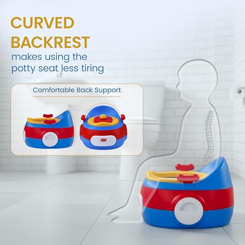 Image of LuvLap 3-in-1 Potty Training Seat for Kids 1-5 Years: Comfortable Baby Potty with Removable Pot, Safety Handles, Splash Guard & Anti-Slip Base for Secure Home Toilet Training, Red