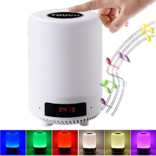Preisvergleich Produktbild Smiling flower Nachttischlampe, Schreibtischlampe Mit USB-Ladeanschluss Und Bluetooth-Lautsprecher Sowie Touch-Sensor-Farblampe Für Party-Schlafzimmer Im Freien TD-C11