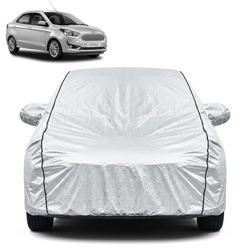 Image of Waterproof Car Cover for Ford Aspire | Dustproof, UV Resistant & Scratch Protection | Soft Cotton Lining | Triple Stitched | Mirror Pockets & Elastic Fit | Silver