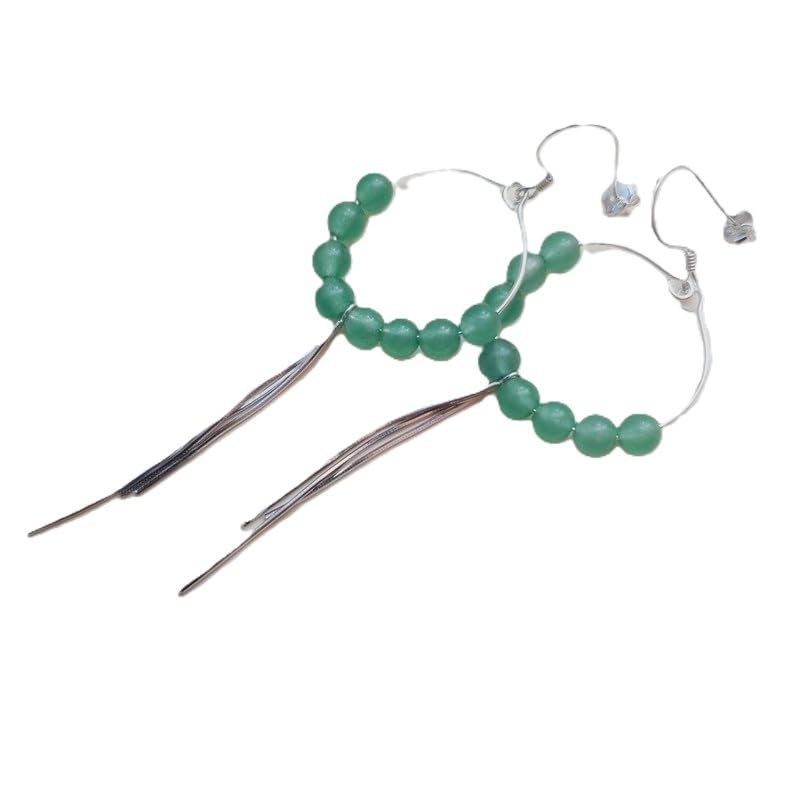 Boucles Aventurine en Argent S925 Vert Gigi par Bouly&Cailloux