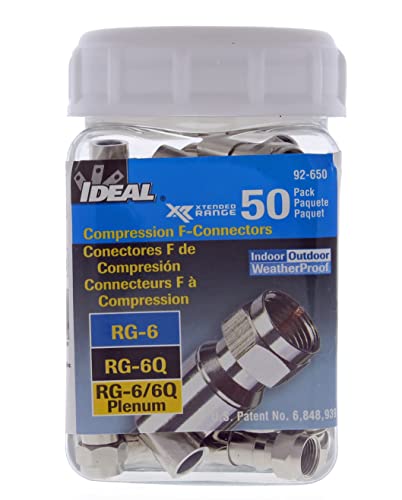 Ideal RTQ RG-6 RTQ 92-650 Compression Connector Pack 50 miniatura 6