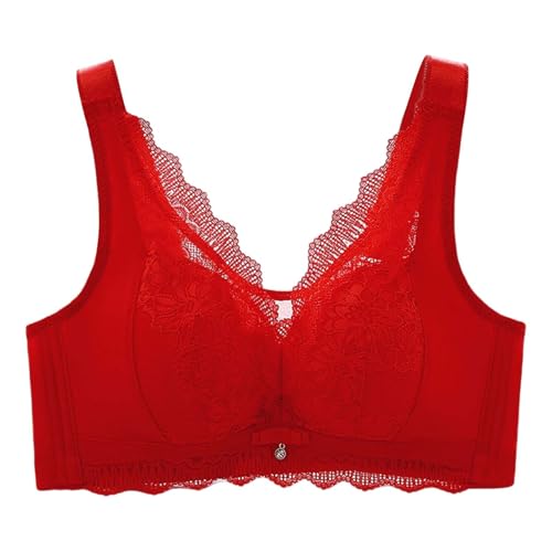 Moda de mujer casual y cómodo alambre medio grueso encaje anti sagging ropa interior sexy ajustable sujetador dulce y ropa interior para mujer, Vino, 85B