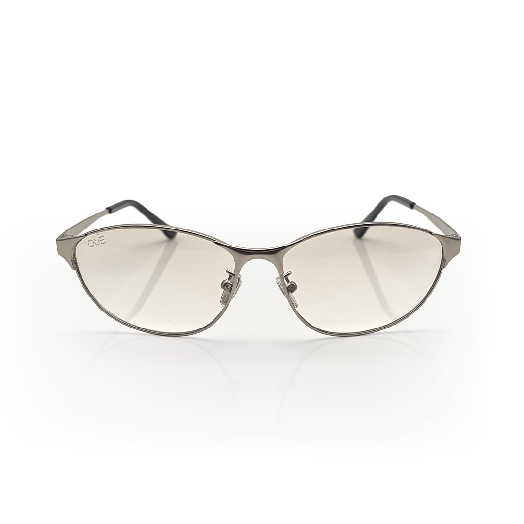baareek by shikhar dhawan | unisex oval sunglasses | silver metal frame | uv400 protection | smoke grey lens | oversized fit | minimal retro design