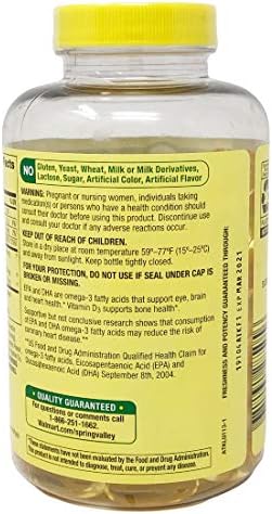 Spring Valley Omega 3 Fish Oil Maximum Care 2000mg Lemon 120 Softgels