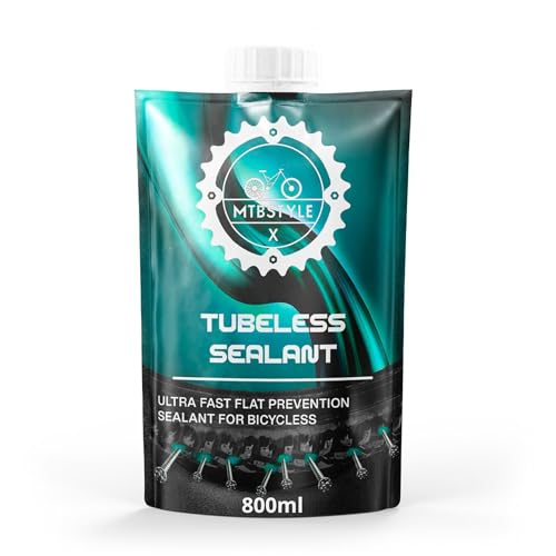 XMTBSTYLE Líquido antipinchazos Bicicleta 800ml | Liquido tubeless MTB | repara pinchazos para Bici 29 27,5 26’’ E-Bike | Sellador de Neumáticos para Reparación Rueda | Sellante Ruedas hasta 6mm |
