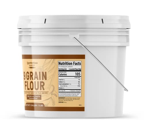 Unpretentious 9 Grain Flour, 1 Gallon, Bread & Dough, Storable, Fresh Homemade Bread #TOP2