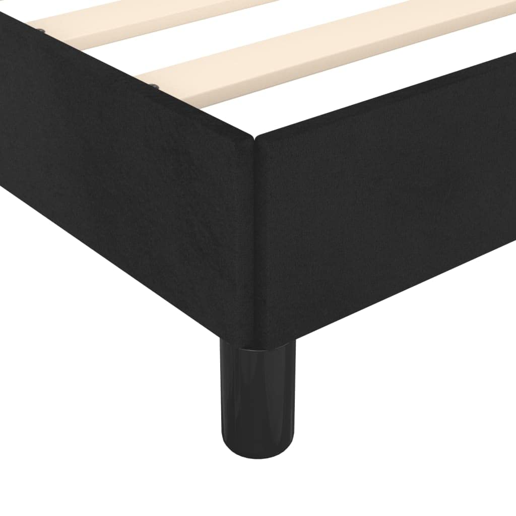 vidaXL Polsterbett, Bett Bettgestell mit Lattenrost, Schlafzimmerbett Doppelbett mit Stützbeinen, Bettrahmen Schlafzimmermöbel, Schwarz 140x200cm Samt