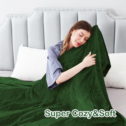 Electric Heated Blanket Queen Size 84"x 90",Dual Control Super Cozy Soft with 5 Heat Levels & 10 Hours Auto Off, Home Office Use & Machine Washable,Green
