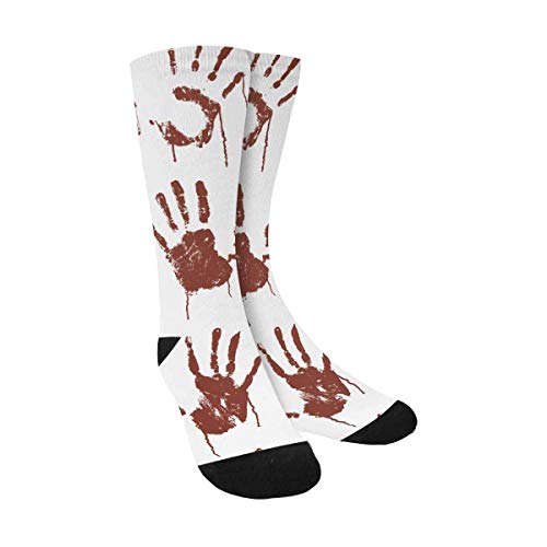 Calcetines Manos Rojas Sangrientas Y Aterradoras Impresión De Mano De Terror Calcetines Deportivos Hombre Mujer Quarter Calcetín Unisex Adulto Calcetines De Deporte 40Cm