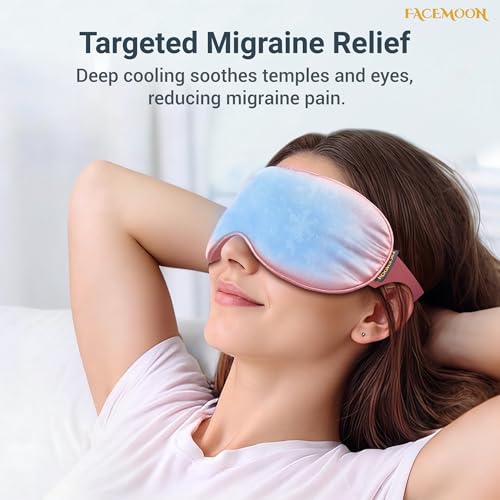 Image of Cold Eye Mask - Cooling Eye Mask for Puffy Eyes, Cold Compress for Dark Circles, Tired Eyes, Headache, Migraines Relief - Reusable Gel Ice Pack, Weighted Sleep Mask(Black, Pink)