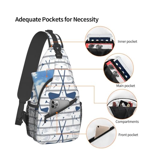 Golf Sling Backpack Chest Bag Crossbody Shoulder Bag Gym Cycling Travel Hiking Daypack For Men Women 5