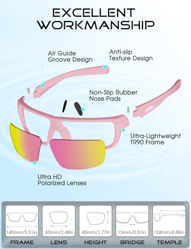 Image of ATTCL Polarized Sunglasses Men for Fishing: UV Protection Lightweight TR90 Sports Wrap Sun Glasses Driving Golf Running