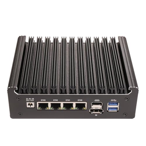 HSIPC Alder Lake N100 Quad Core Firewall Micro Appliance, Mini PC, Nano Computer, Router with 16G RAM 256G SSD, 4*i226-V RJ45 Port AES-NI