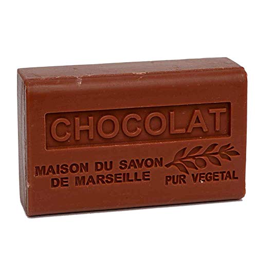 Savon de Marseille - French Soap made with Organic Shea Butter - Chocolate Fragrance - Suitable for All Skin Types - 125 Gram Bars - Set of 3 image 5