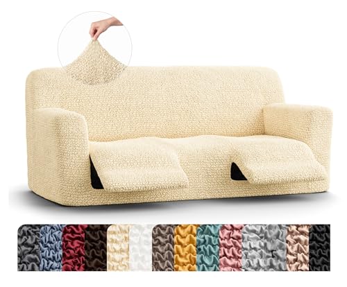 PAULATO BY GA.I.CO. PAULATO BY GA.I.CO. Recliner Cover – Soft Form-Fit Slipcover – Stretch 1-Piece Reclining Furniture Protector – Machine Washable Hypoallergenic Fabric – Cream (Reclining Sofa 63"-91" Wide) sold by Mamma Mia Covers - Amazon