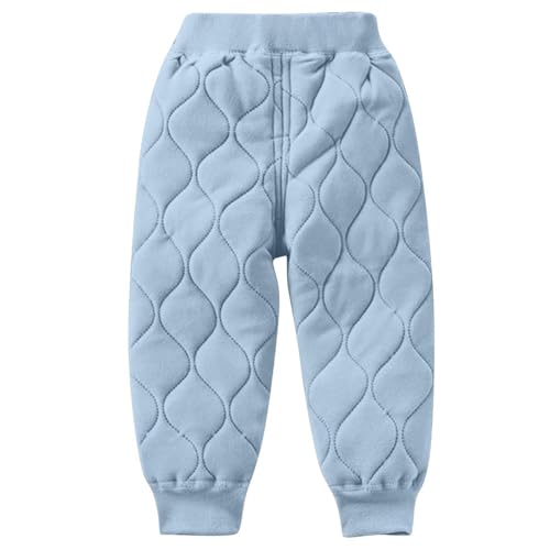 Kids Sherpa Lined Sweatpants Winter Warm Casual Elastic Waist Athletic Joggers Pants with Pockets for Girls Boys 1-13 Years