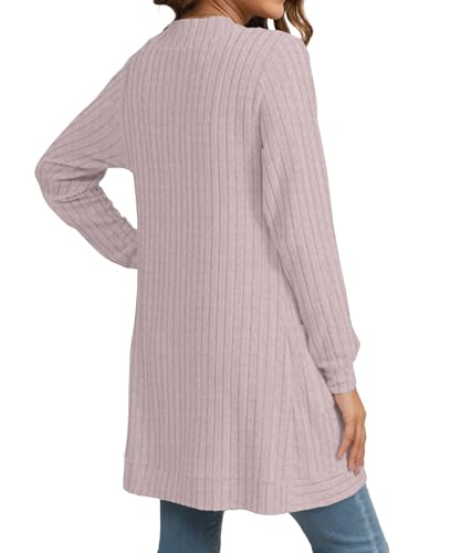 Image of YSYOKOW Cardigan Sweaters for Women Long Sleeve Open Front with Pockets | Long Cardigans for Women Lightweight Soft Casual Dressy Loose Fit Cardigan Sweater with Pockets for Work and Office