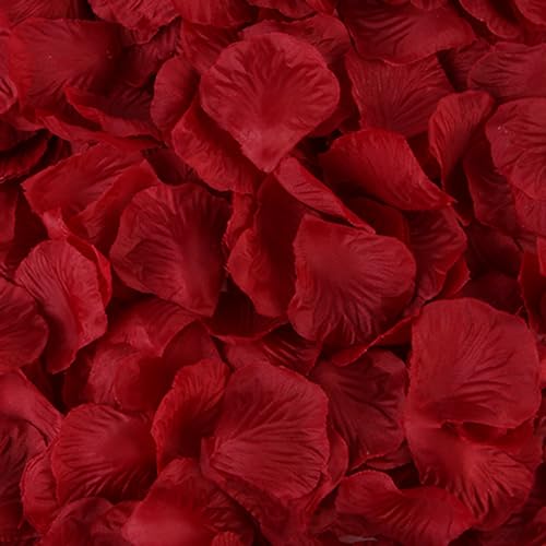 Uvaluefeet 1000 PCS Artificial Fake Rose Petals(Dark Red)