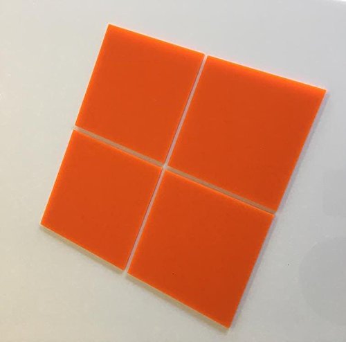Super Cool Creations Square Tiles, Orange - Pack of Ten - 5cm x 5cm