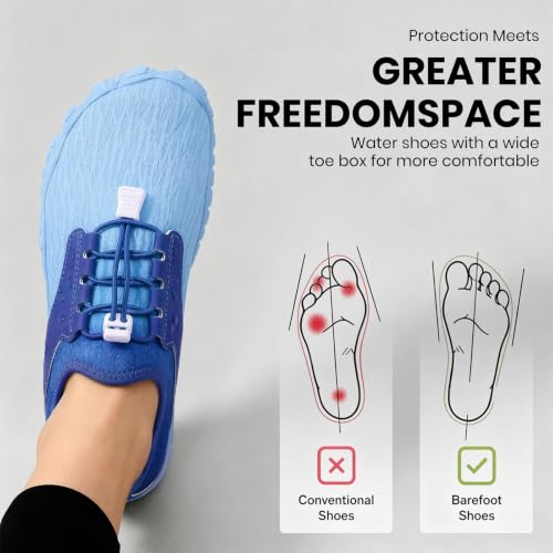 Image of Barefoot Water Shoes for Men Women 2026 Quick Dry Athletic Shoes Non-Slip Wide Toe Aqua Footwear Beach Swim Hiking Kayaking Yoga Outdoor Sport