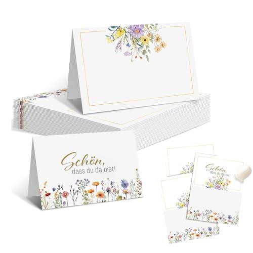 BIVYAX 50 Pcs Marque Place Anniversaire,Porte Nom Table Mariage Cartons Placement Fête Réceptions,Cartes de Nom pour Table Événements Célébrations Baptême