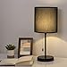 Haitral HT-KF612B Table Lamp Metal Basic Fabric Shade, Black/White (T0309)