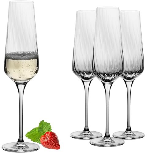 IMPERIAL - Set di 4 calici da spumante, 200 ml (max 230 ml) London, in vetro di Crystalline, lavabili in lavastoviglie