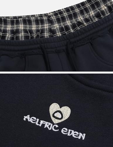 Image of Aelfric Eden Baggy Wide Leg Sweatpants for Women Men Double Elastic Waisted Streetwear Y2K Casual Trouser with Pockets