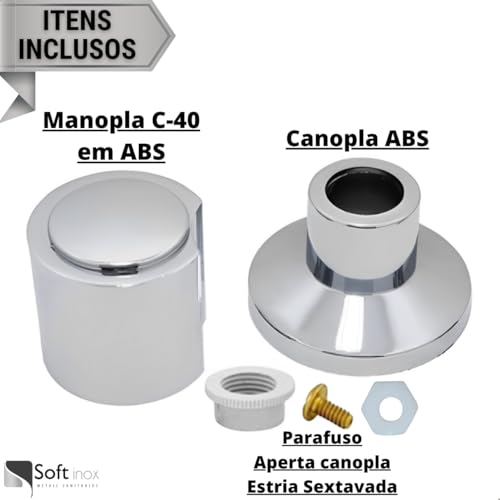 SOFTINOX Kit 2 Acabamentos para Registro C40 ABS Cromado Padrão Deca