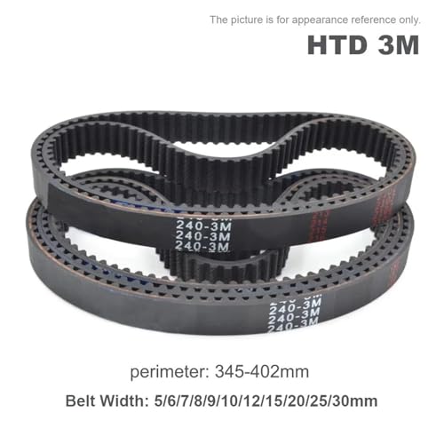 Correa HTD 3M 375mm para eliminar deslizamientos en impresoras 3D y poleas síncronas 6