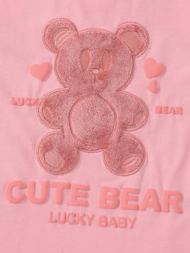 Verdusa Girl's Cute Bear Print Graphic Tees Round Neck Short Sleeve Summer T Shirt4