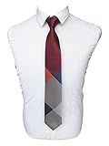 JEMYGINS Maroon Plaid Silk Ties for Men Classic Formal Necktie (6)