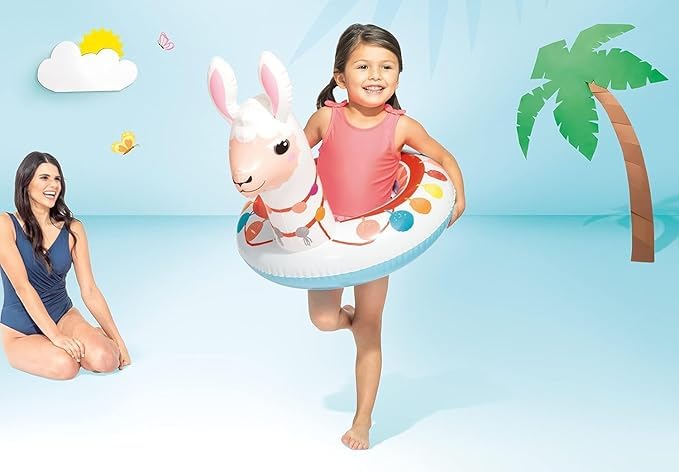 KRIDEZ Inflatable Animal Shape Swim Pool Water Float Ring Tube for Kids Swimming Safety Seat Boat Swimming Ring for Toddlers Infant Pack of 1 2