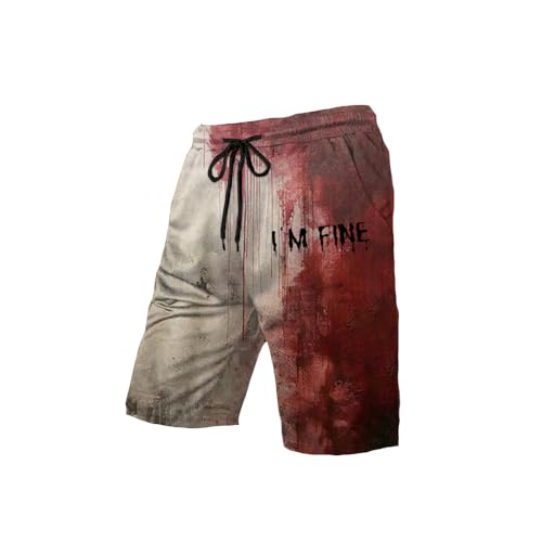 Generic Bloody Problem Solved Halloween Print Pants Bloody Pants for Men Horror Pants, 5X-Large
