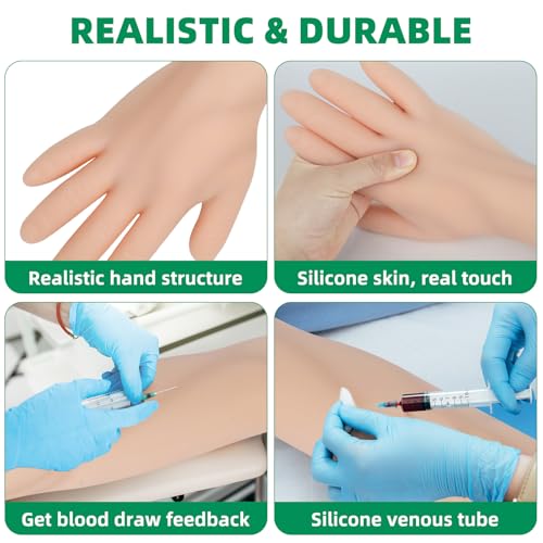 Image of Phlebotomy Practice Kit 31PCS for Injection Training, IV Practice Kit for Nurse with Phlebotomy Arm, Venipuncture and Blood Draw Practice Kit for Medical Students, Education Training Only