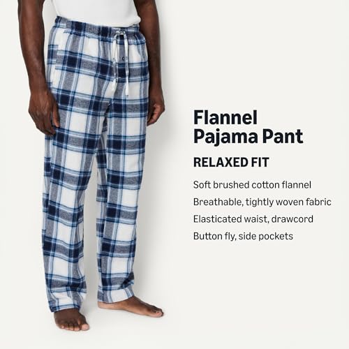Image of Amazon Essentials Men's 100% Cotton Flannel Sleep Pant, Relaxed Fit Lounge Pants with Elastic Waist and Drawstring
