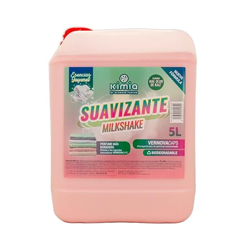 KIMIA - Suavizante Concentrado Milkshake 5L | Suavidad y Fragancia Duradera | Fórmula Avanzada con Microcápsulas de Aroma y Protección de Olores | Para Todo Tipo de Tejidos y Lavadoras