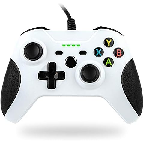 TechKen Wired Controller for Xbox one, PC Game Controllers Gamepad with Headset Jack (White) Cover