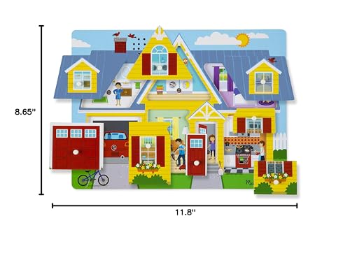 Melissa & Doug Around the House Sound Puzzle - Wooden Peg Puzzle with Light-Activated Sound Effects (8 pcs) Chunky Puzzles, Wooden Knob Puzzles For Toddlers Ages 2+ - Image 10