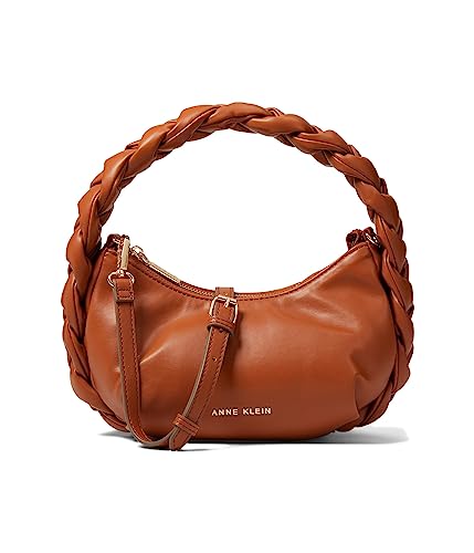 Anne Klein Convertible Crescent Shoulder Bag w/Braided Trim